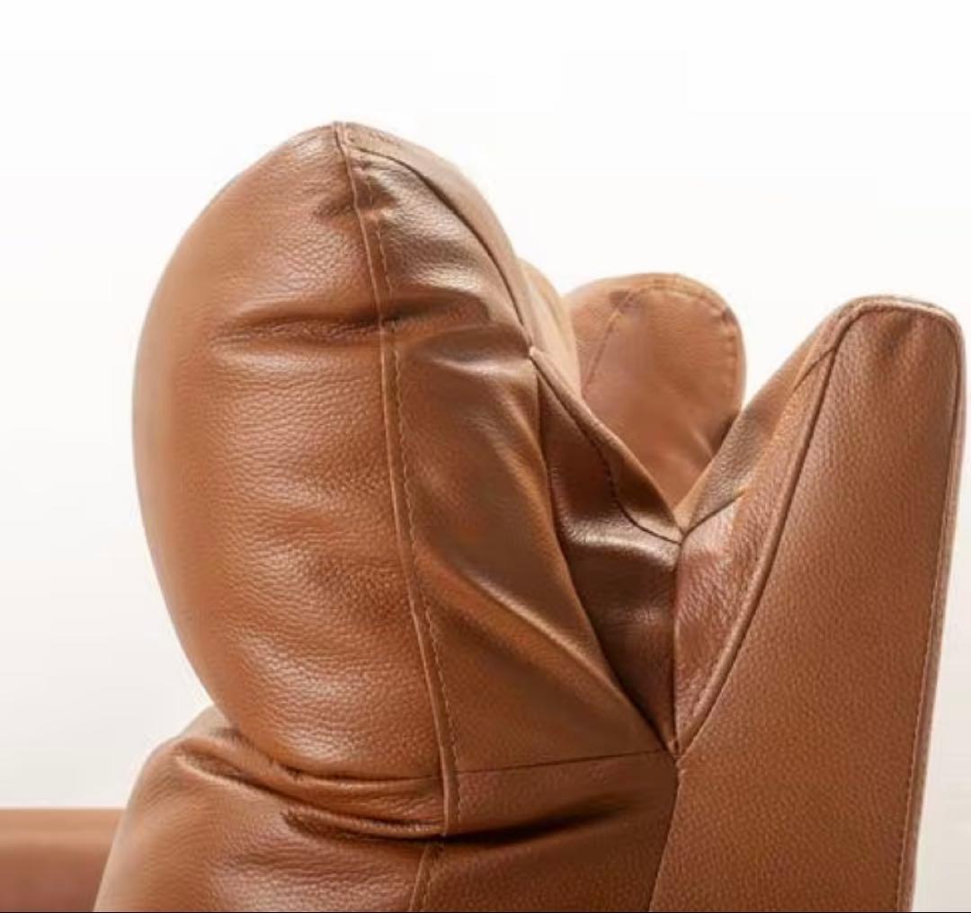 ブラウン レザー リクライニングソファ