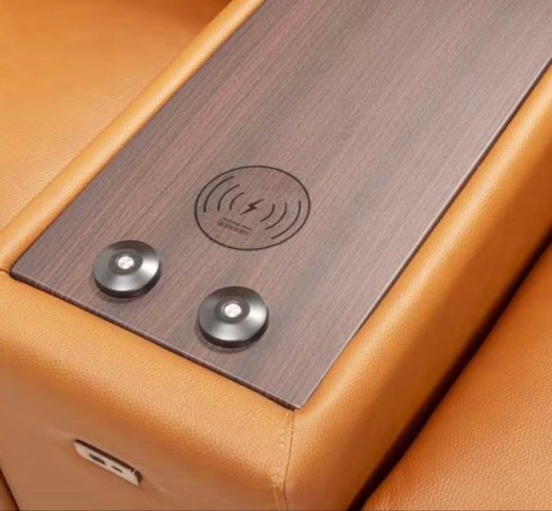 ブラウン レザー リクライニングソファ