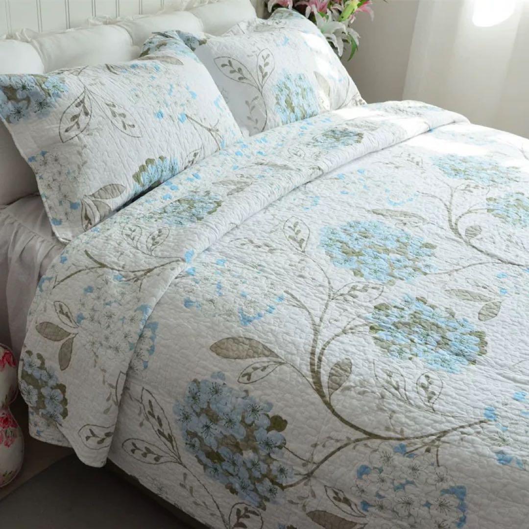 キルトベッドカバー3点セット綿マルチカバー キルティング 434