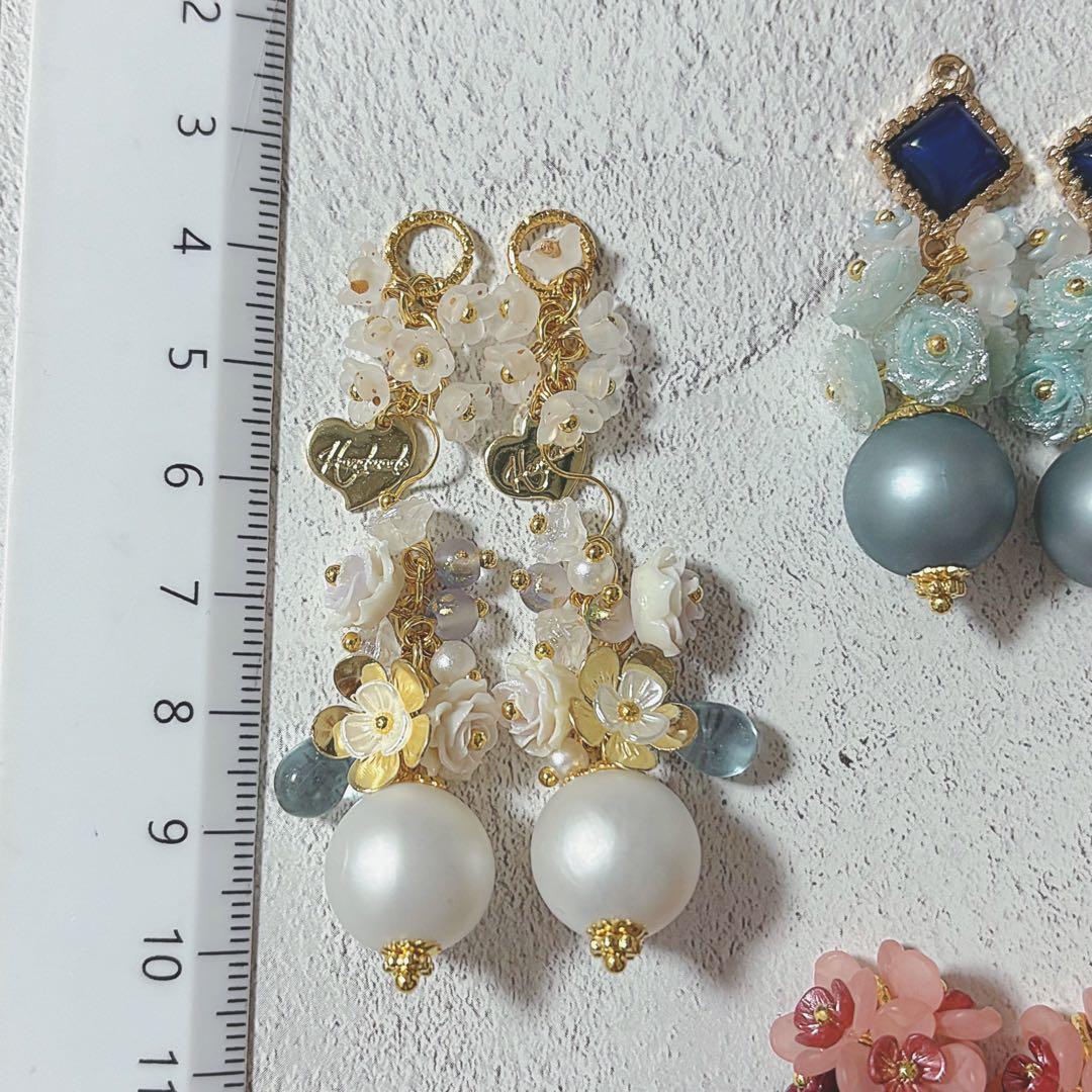 No.164 つや消しパール マット チャーム 3ペア