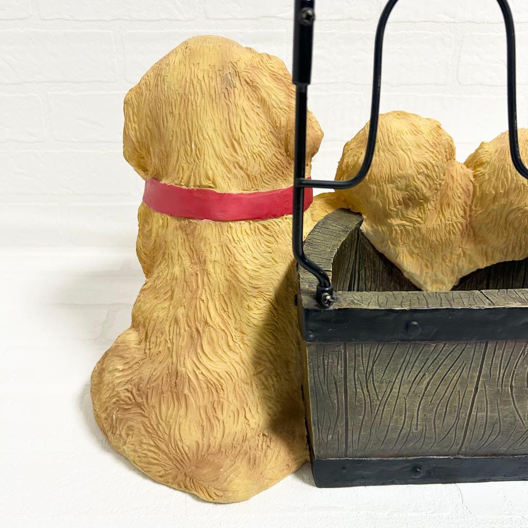 陶器製　ゴールデンレトリバー親子のスリッパラック