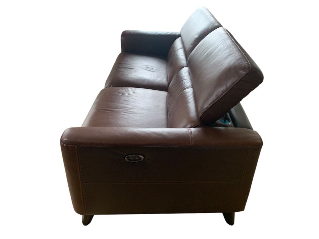 ニトリ Nビリーバ2 電動リクライニングソファ2人掛け本革ブラウン 大阪限定