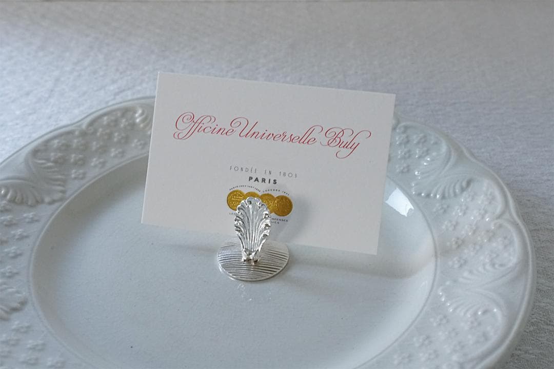 フランス　クリストフル　シェル　シルバープレート　カードホルダー　2.5cm