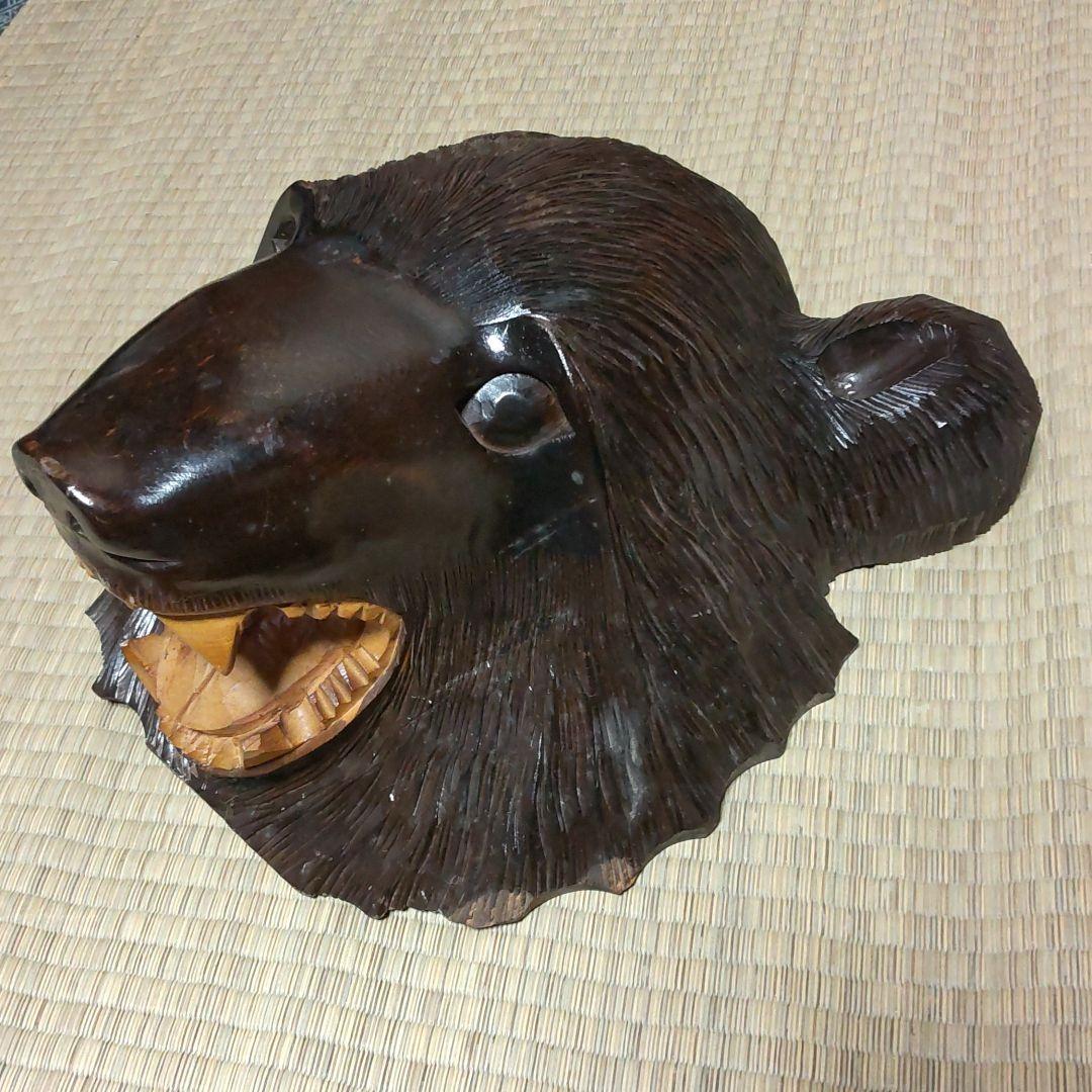 熊　クマ　木彫　壁掛　置物