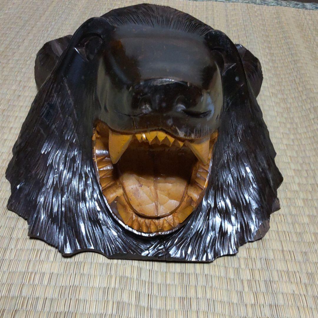 熊　クマ　木彫　壁掛　置物