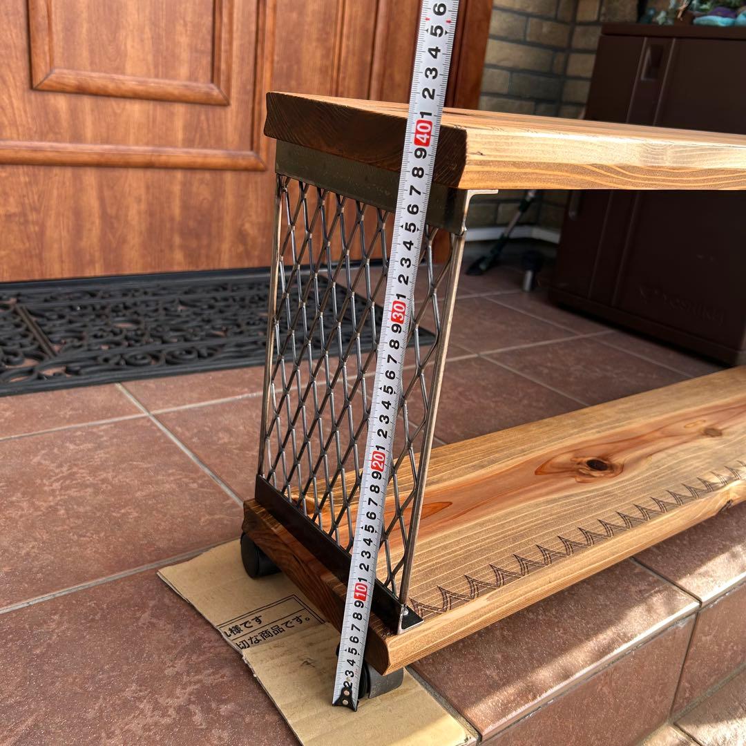 アイアンラック　2段アイアンラック　キャスター付き　シューズラック　テレビ台