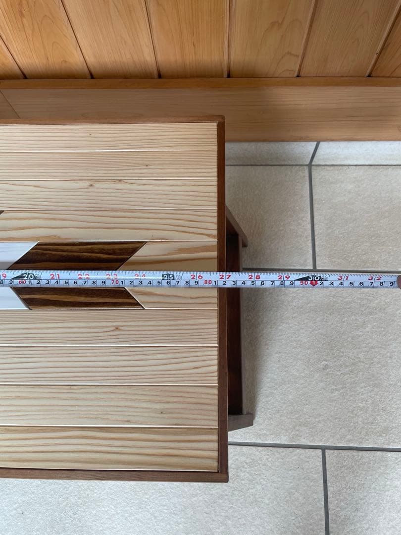 木製オルテガ柄テーブル　折りたたみ式