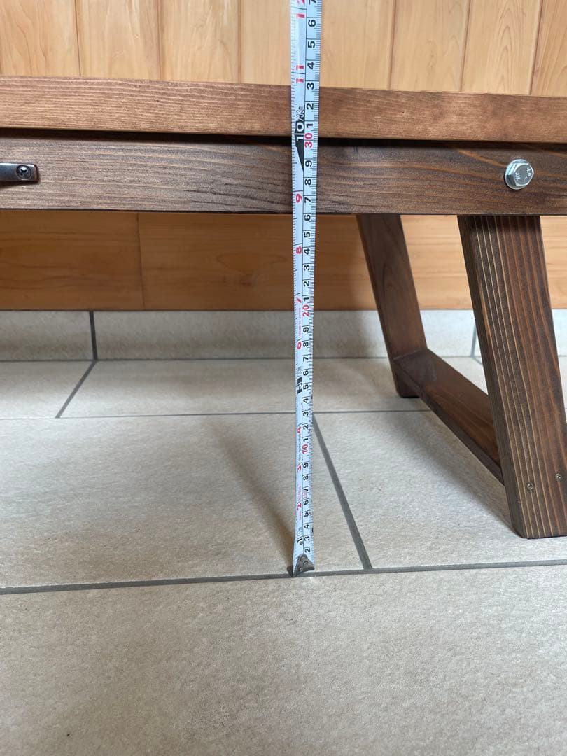 木製オルテガ柄テーブル　折りたたみ式