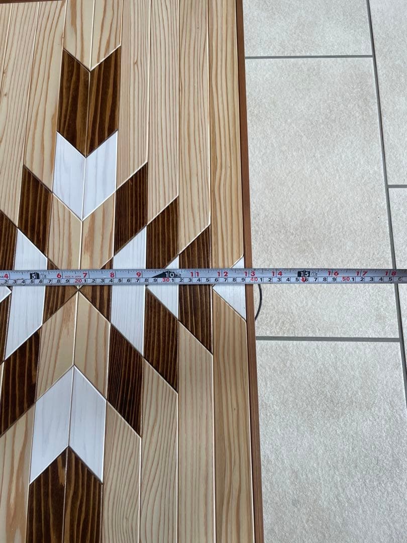 木製オルテガ柄テーブル　折りたたみ式