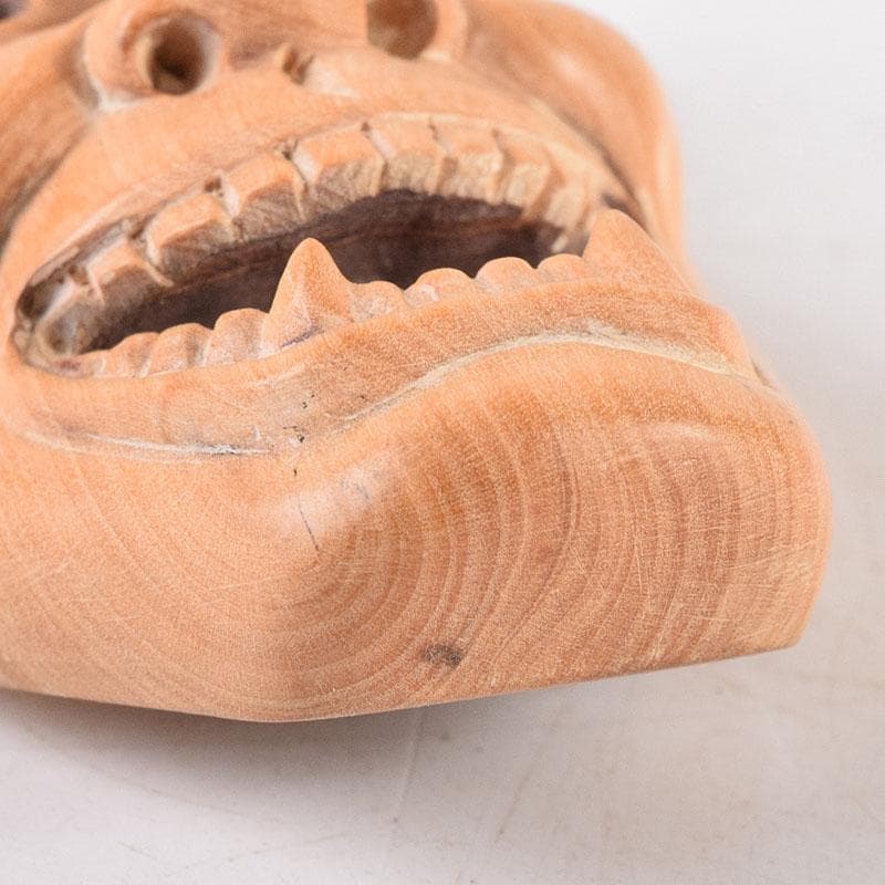 時代提げ物　木彫　面根付　能面　お面　般若面　C　7926