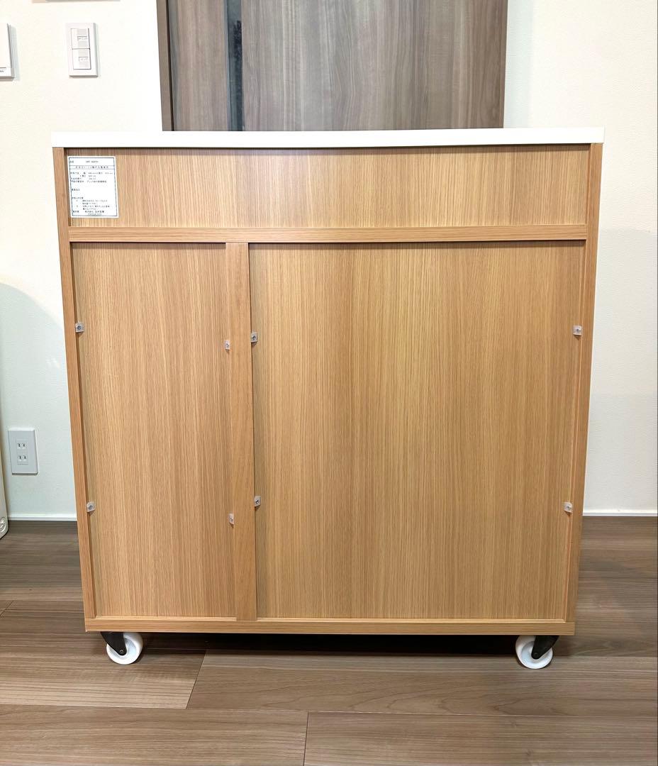 【最終値下げ】食器棚 ナチュラルウッド(キャスター付き)