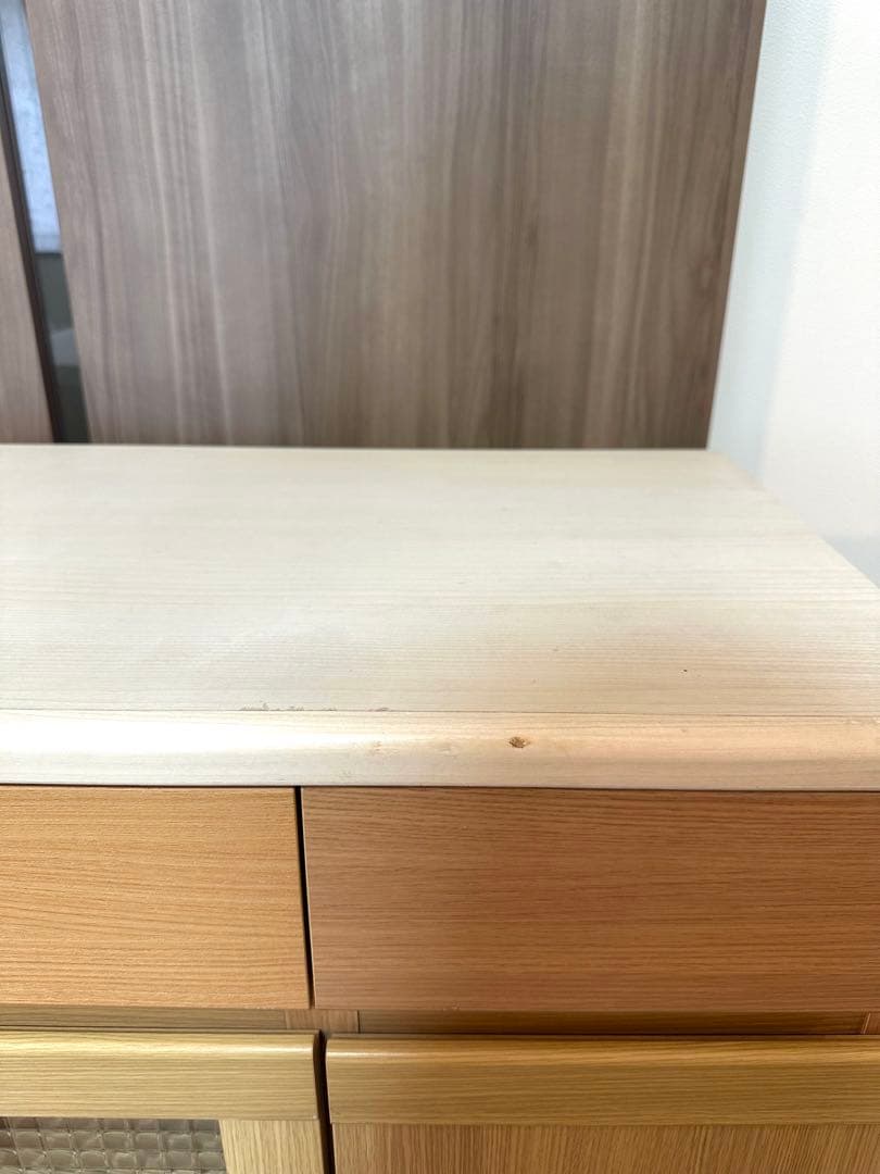 【最終値下げ】食器棚 ナチュラルウッド(キャスター付き)