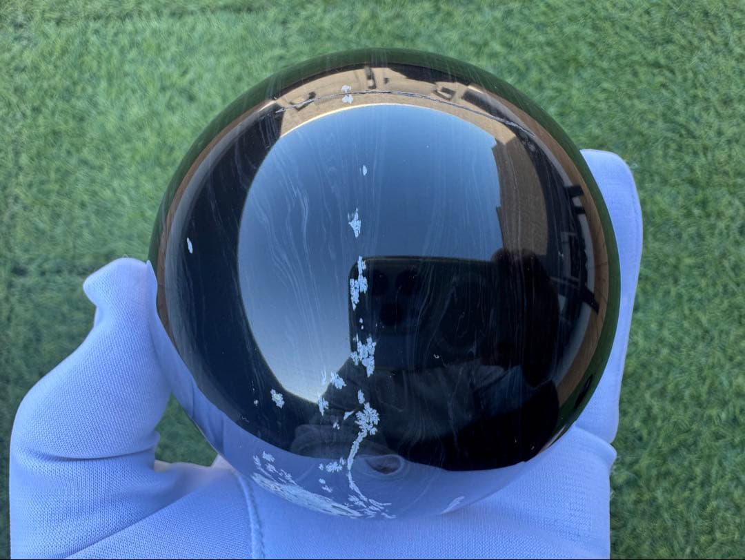 スノーフレーク オブシディアン 黒曜石 鑑賞石 天然石 水晶 紋様石 丸玉 黒玉