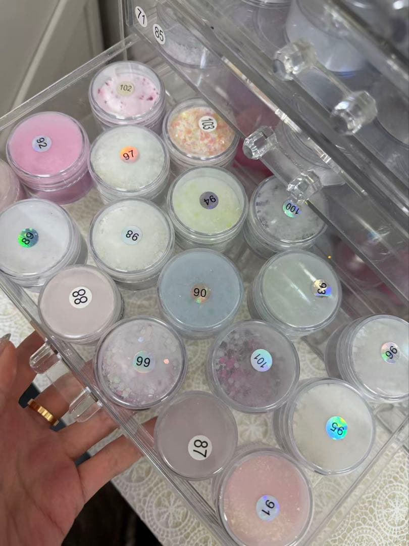 有色ラメ入りアクリルパウダー 116個セット