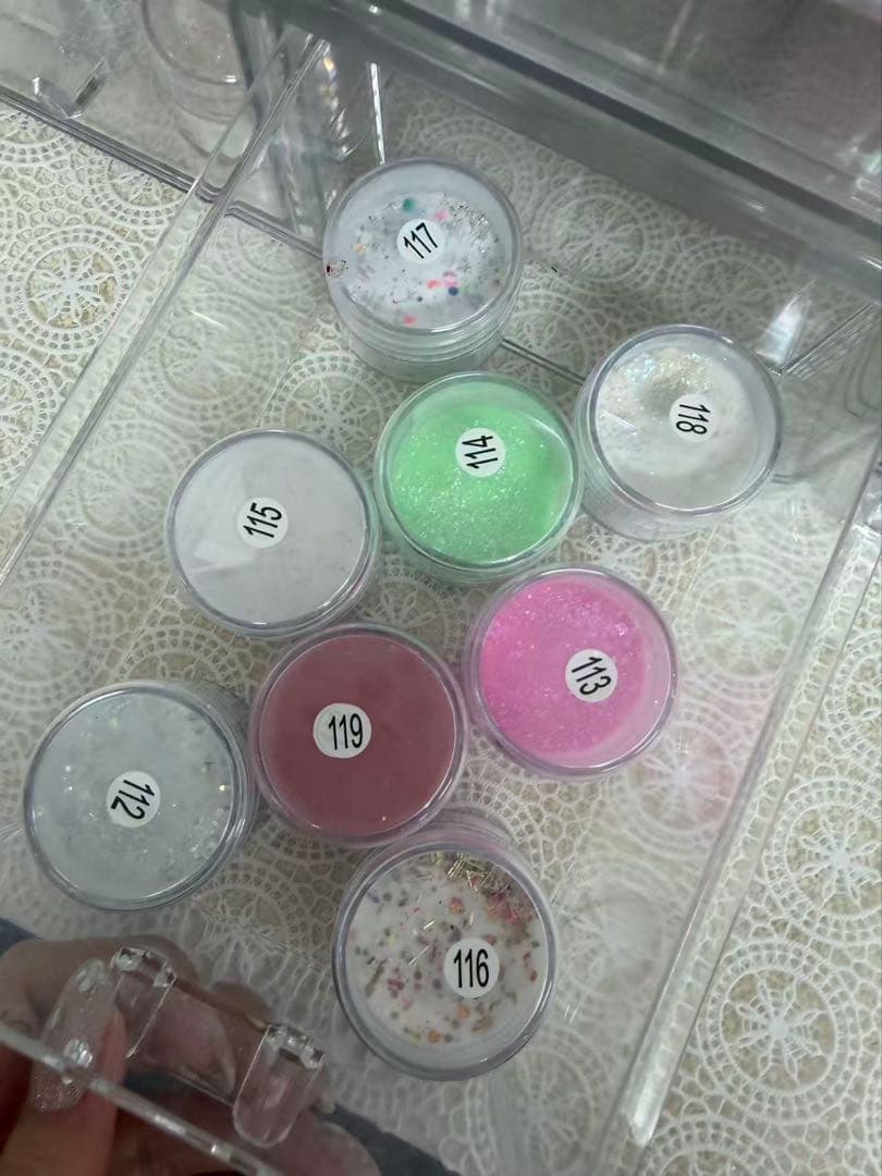 有色ラメ入りアクリルパウダー 116個セット