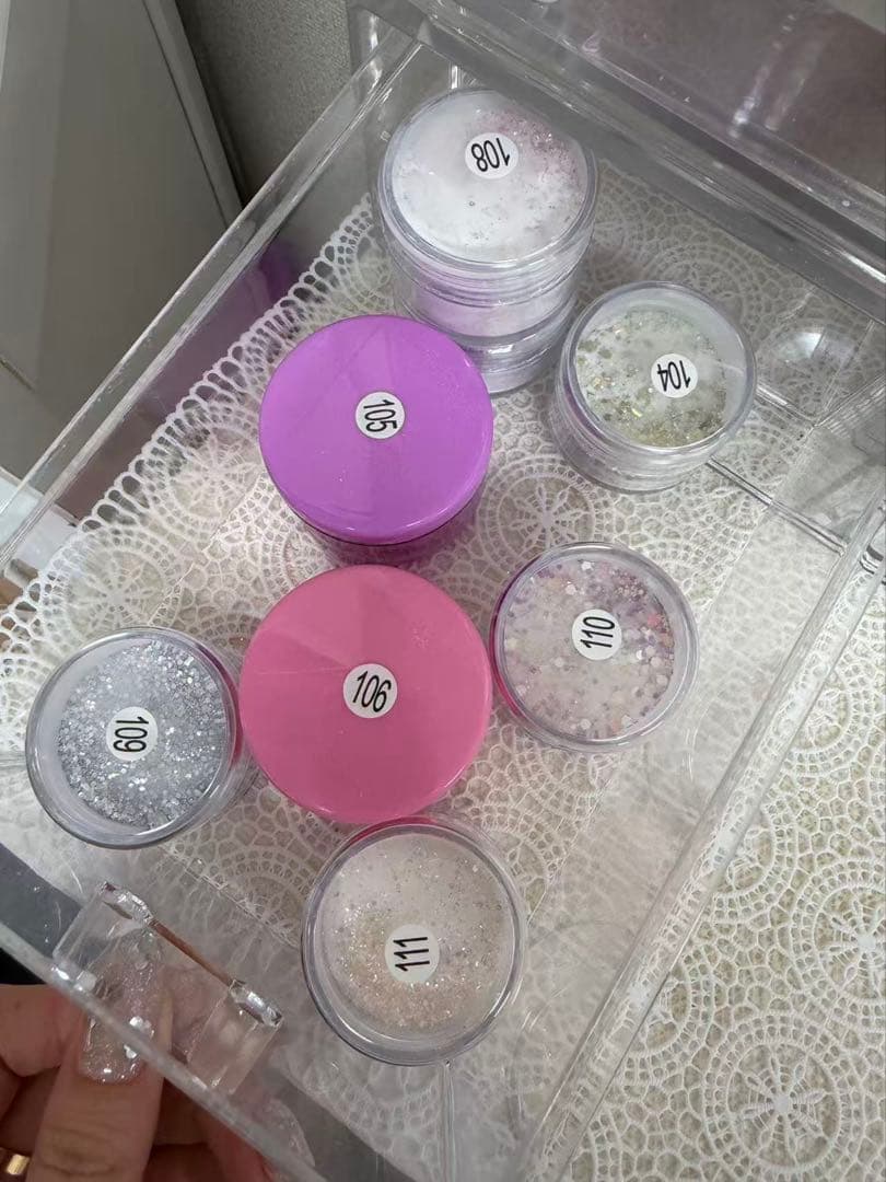 有色ラメ入りアクリルパウダー 116個セット