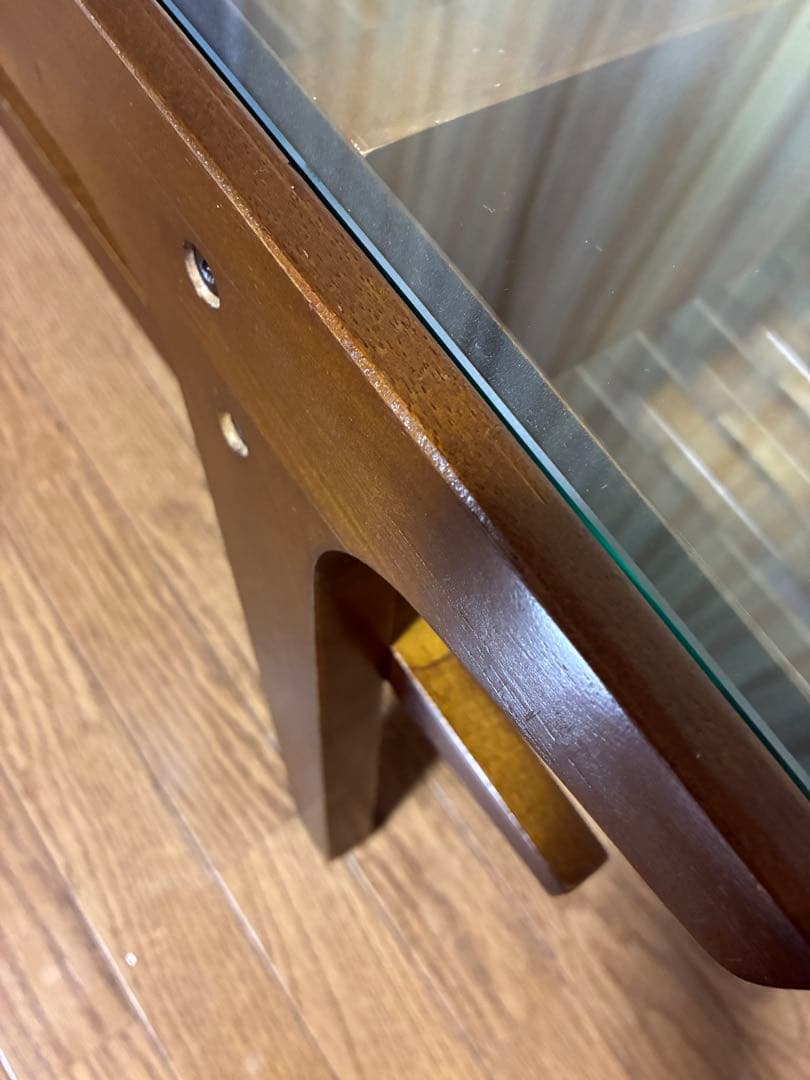 木製　ガラス　テーブル