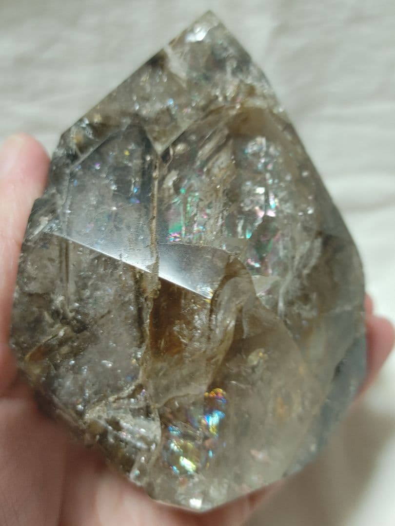 ブラジル産 スモーキーエレスチャル水晶 ジャカレー水晶 原石 797g