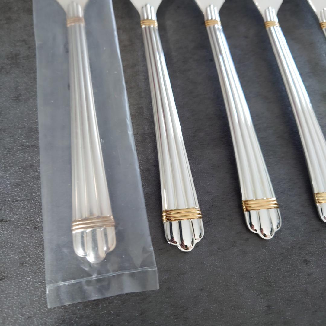 美品 クリストフル アリアゴールドリング ケーキフォーク 未開封含む 6点