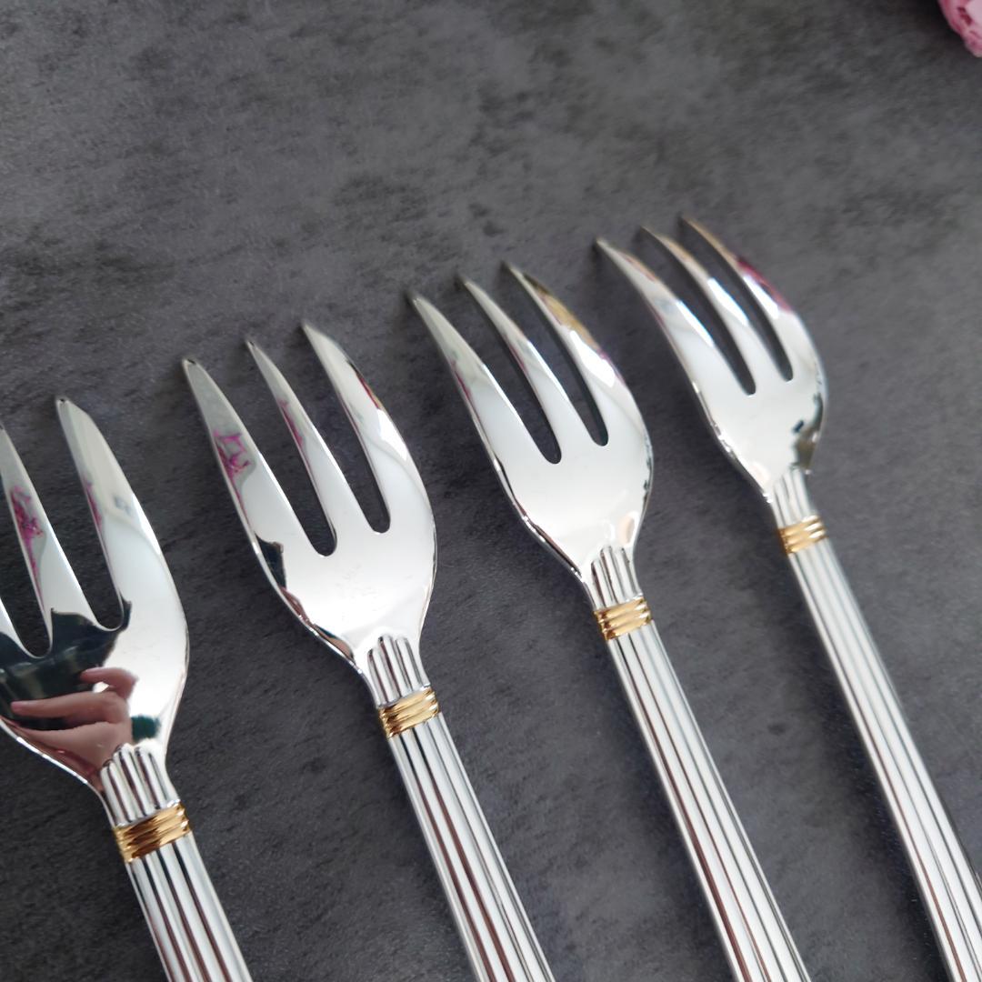 美品 クリストフル アリアゴールドリング ケーキフォーク 未開封含む 6点