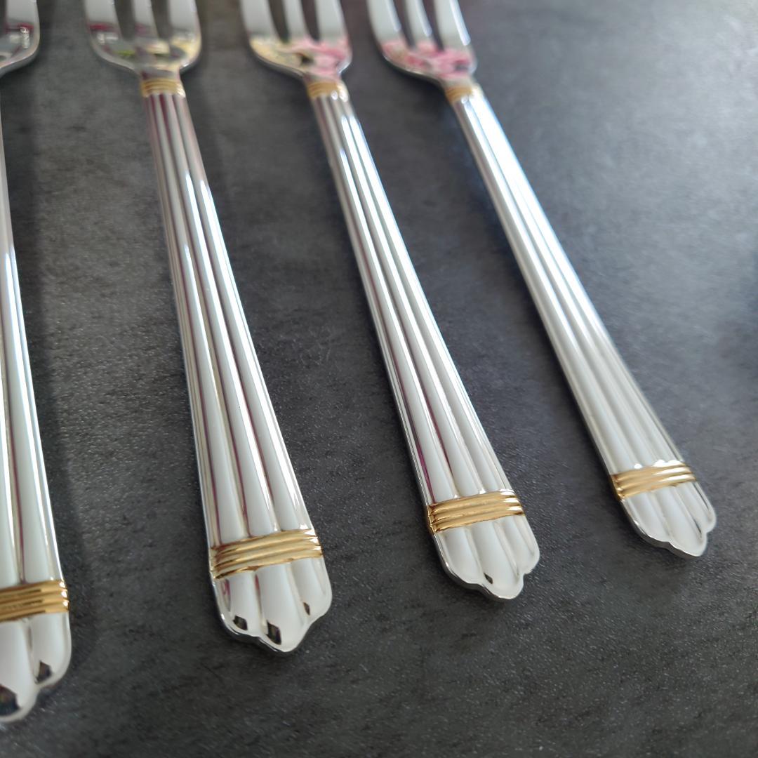 美品 クリストフル アリアゴールドリング ケーキフォーク 未開封含む 6点