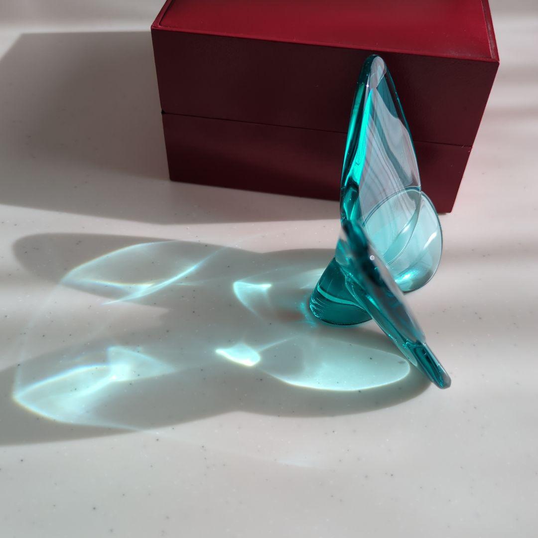 バカラ ラッキーバタフライ パピヨン ターコイズ 置き物 クリスタル　置き物