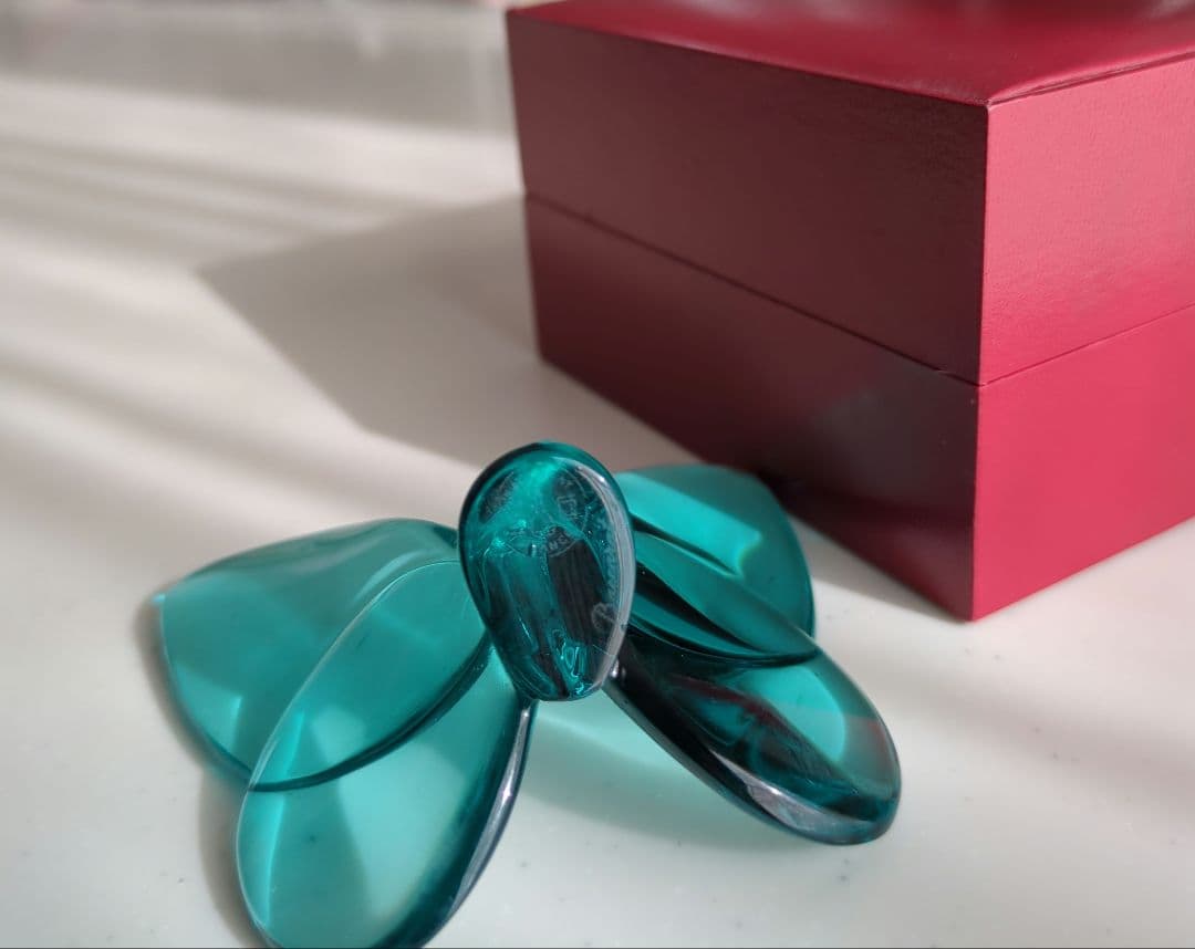 バカラ ラッキーバタフライ パピヨン ターコイズ 置き物 クリスタル　置き物