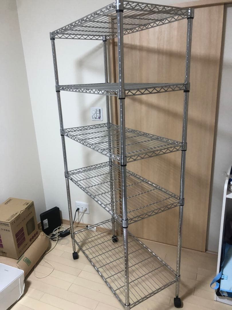 本日限定お値引‼️5段スチールラック 180cm キャスター付き