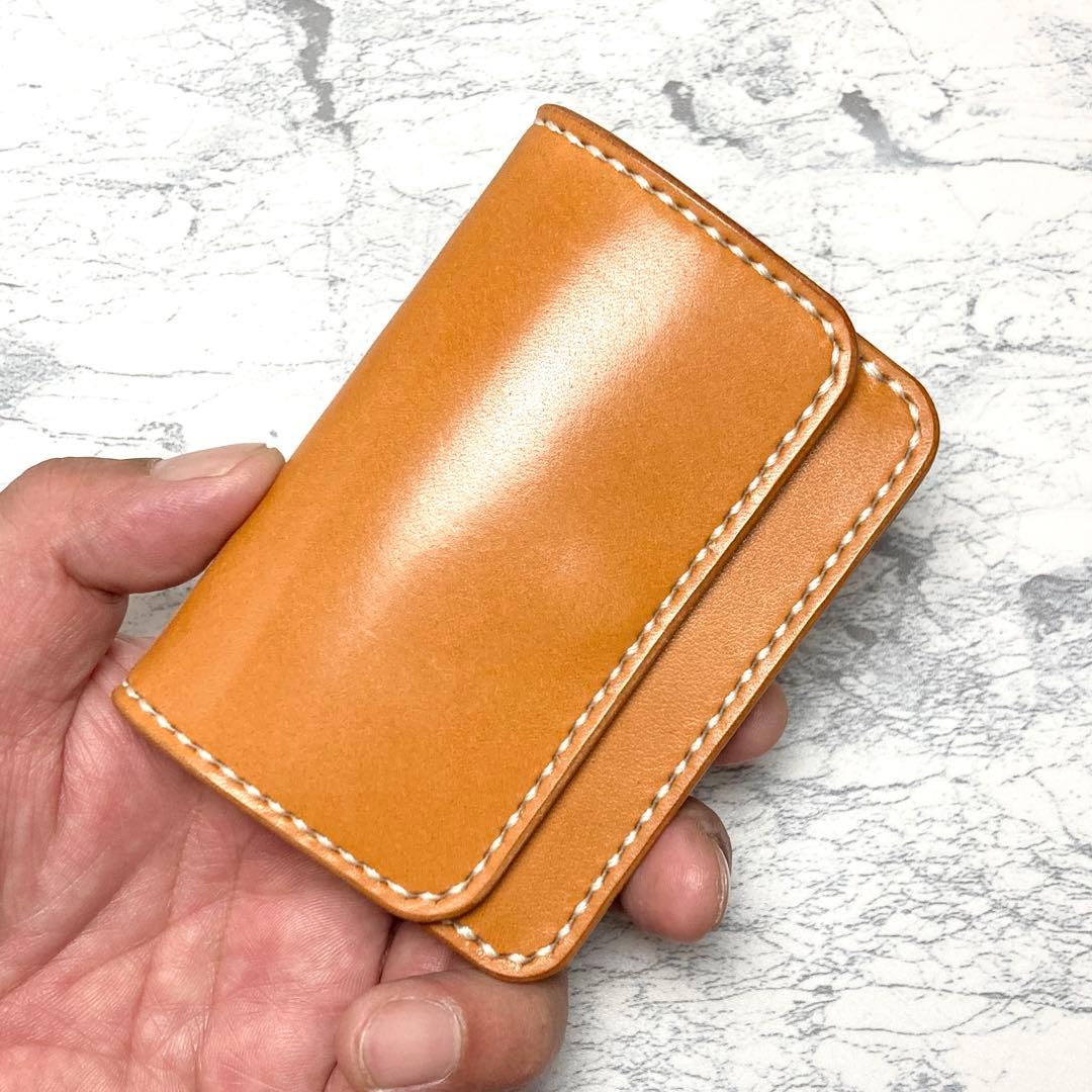 栃木レザー ミニ財布 キャメル コンパクト財布 メンズ レディース 小さい財布
