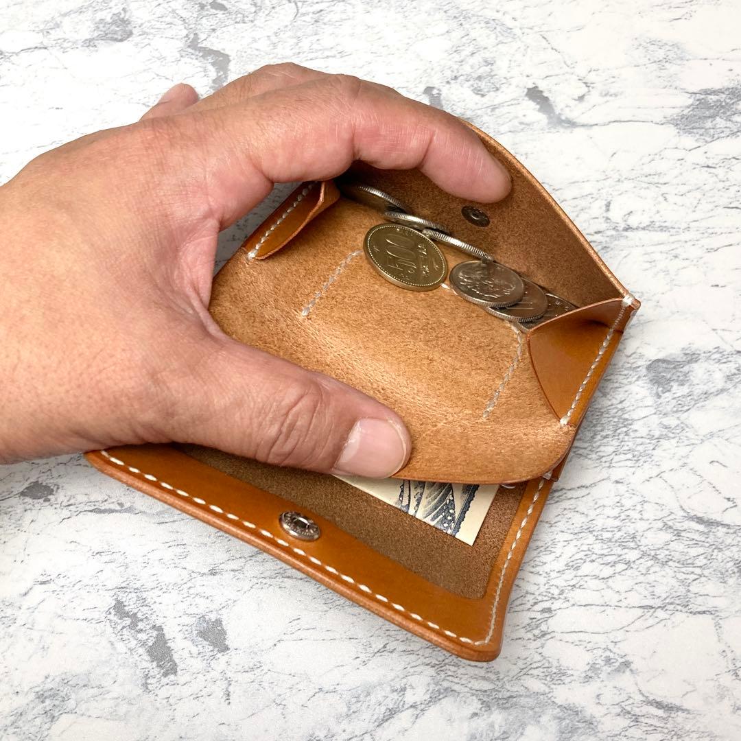 栃木レザー ミニ財布 キャメル コンパクト財布 メンズ レディース 小さい財布