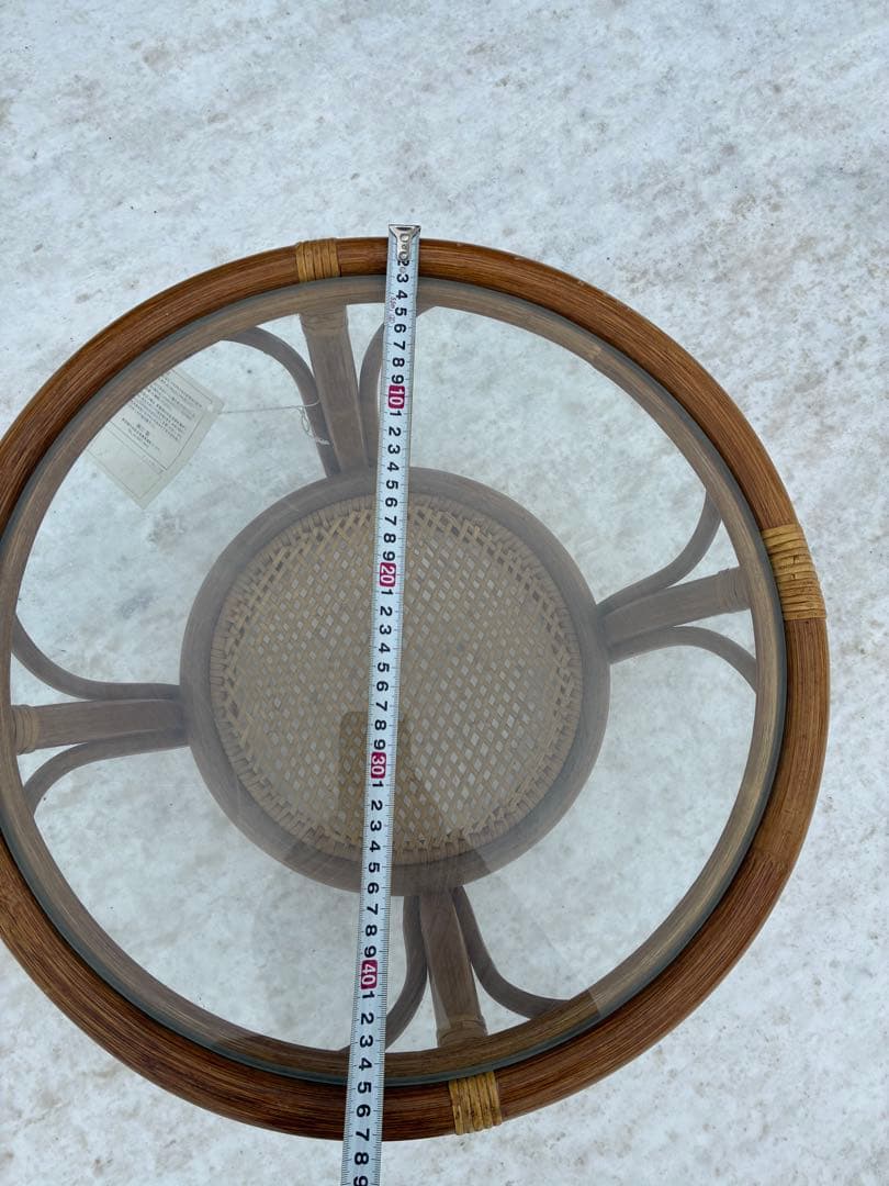 80s 昭和オールドラタン　籐家具　テーブル　北欧　藤テーブル　アンティーク