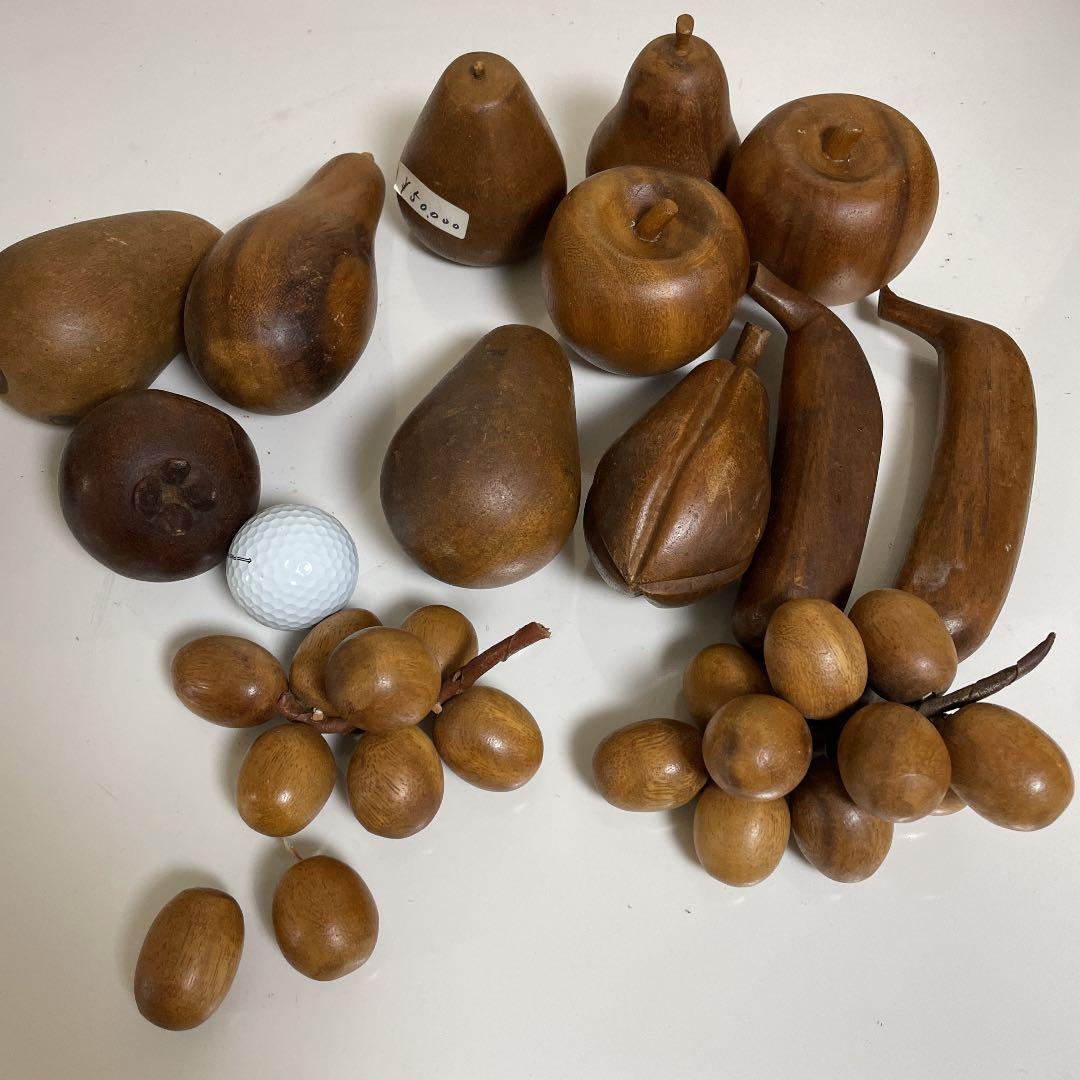 USA アンティーク　木製果物　13点　& 木製お皿
