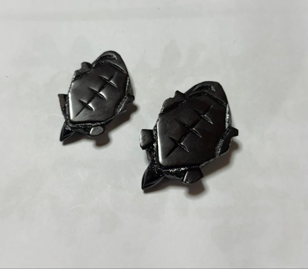 【希少】埋もれ木 埋もれ木細工 亀 箸置き 置きもの インテリア 拭き漆　セット