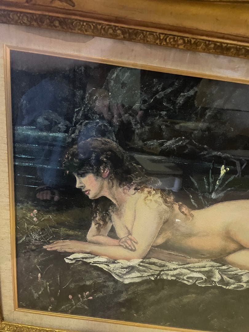 aqua蔵出し　模写　無名　裸女　油絵　山本芳翠《裸婦》？