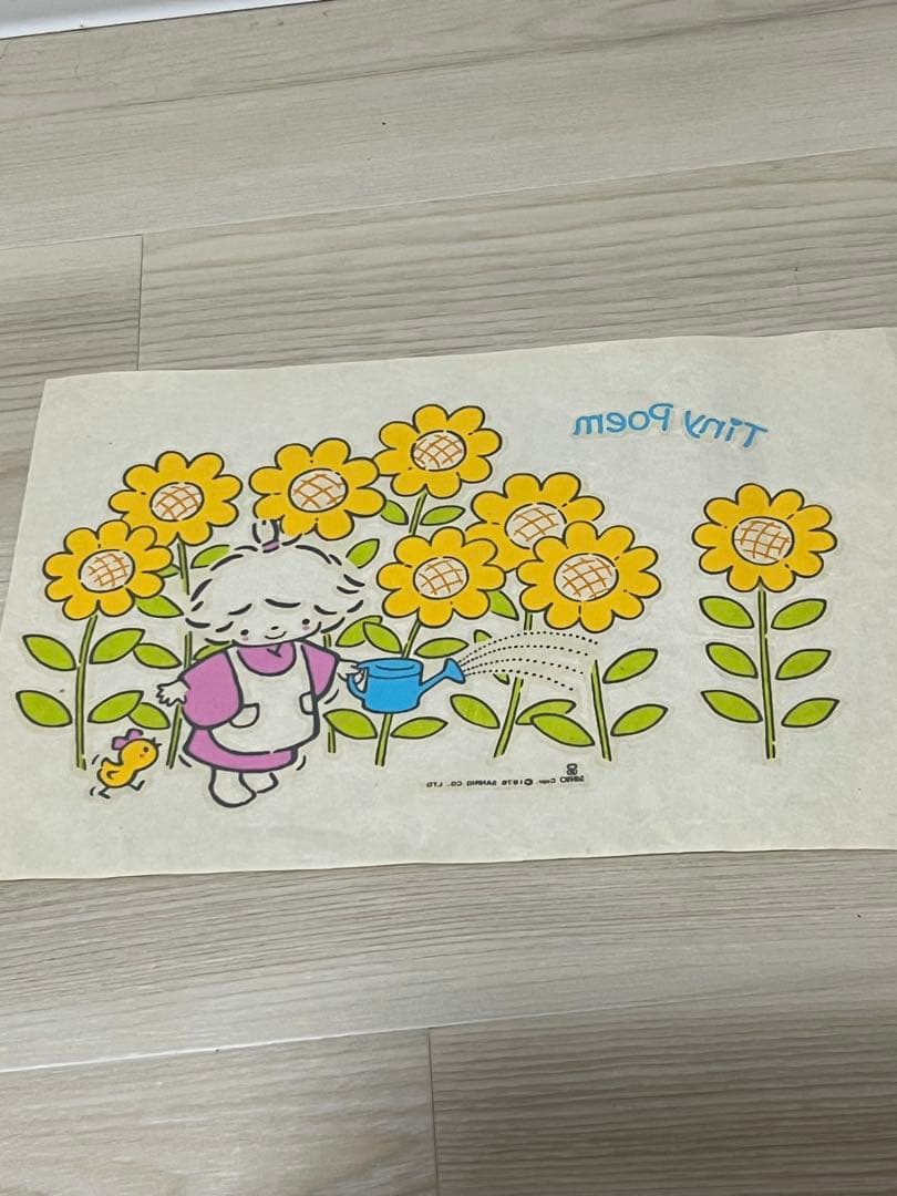 昭和レトロ　1976年　サンリオ タイニーポエム　アイロンプリント　レア　希少