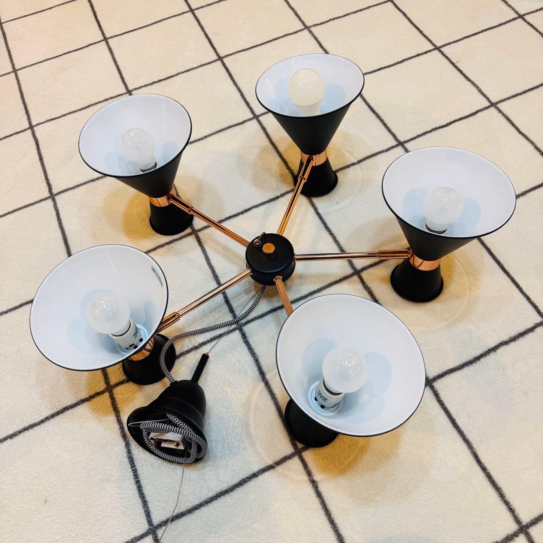 Francfranc ジガー ペンダントランプ 照明 ブラック ゴールド