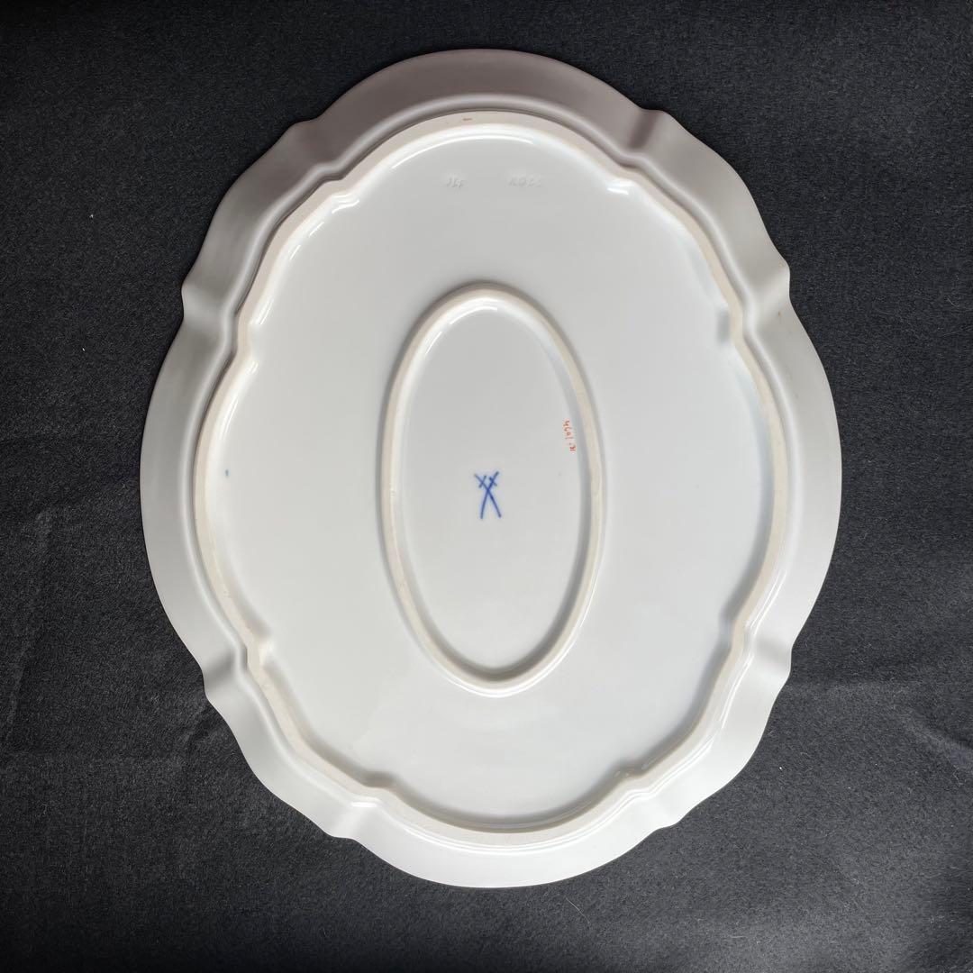 極美品マイセンmeissenオーバルプレート　ハンドペインティング　1級品