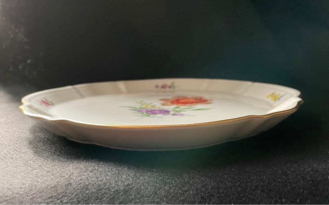 極美品マイセンmeissenオーバルプレート　ハンドペインティング　1級品