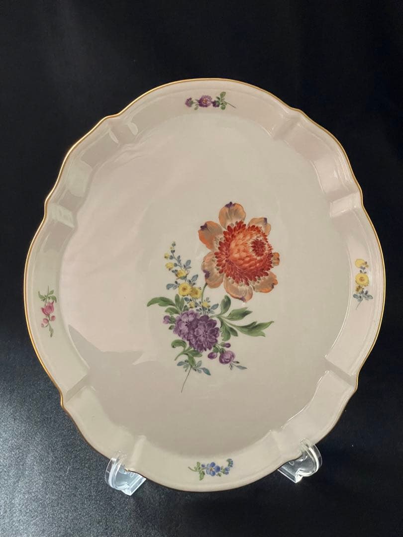 極美品マイセンmeissenオーバルプレート　ハンドペインティング　1級品