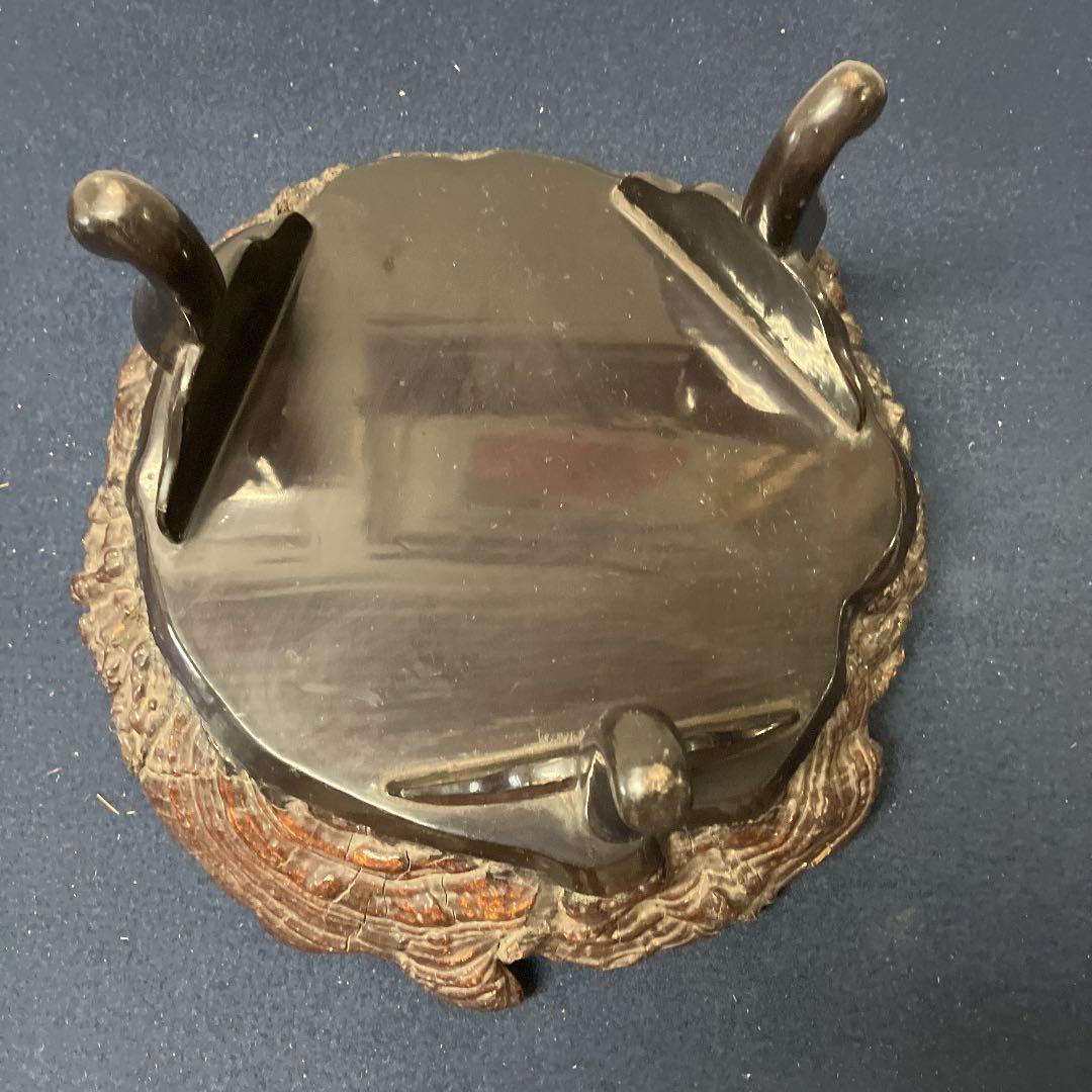 漆器　猿のこしかけの盛器