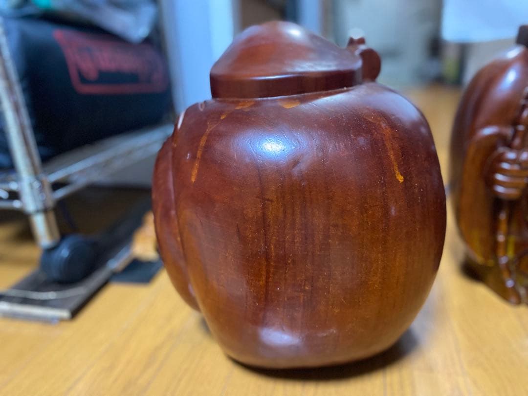 木彫り 大黒天 2体セット 高さ35cm 七福神 大型 置物 縁起物 重厚感