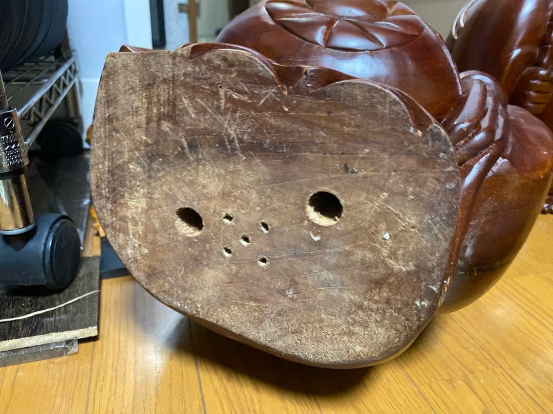 木彫り 大黒天 2体セット 高さ35cm 七福神 大型 置物 縁起物 重厚感