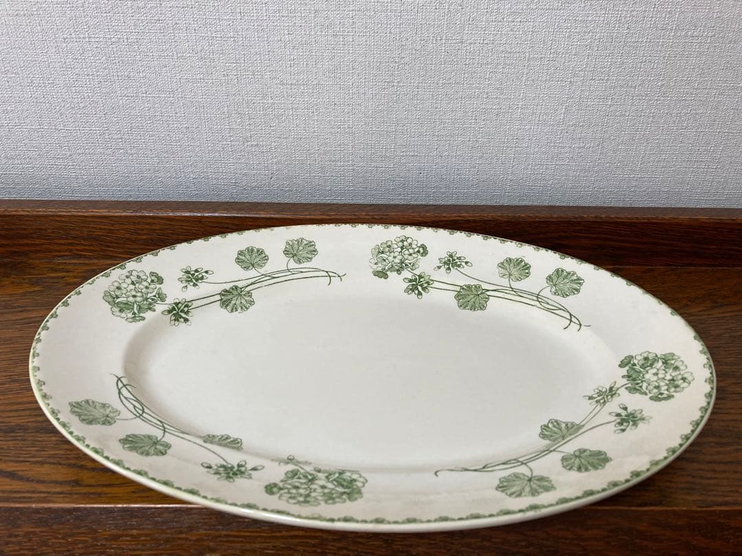 フランス陶器☆サルグミンヌ ゼラニウム オーバルプレート 大皿