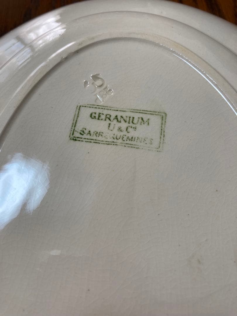 フランス陶器☆サルグミンヌ ゼラニウム オーバルプレート 大皿