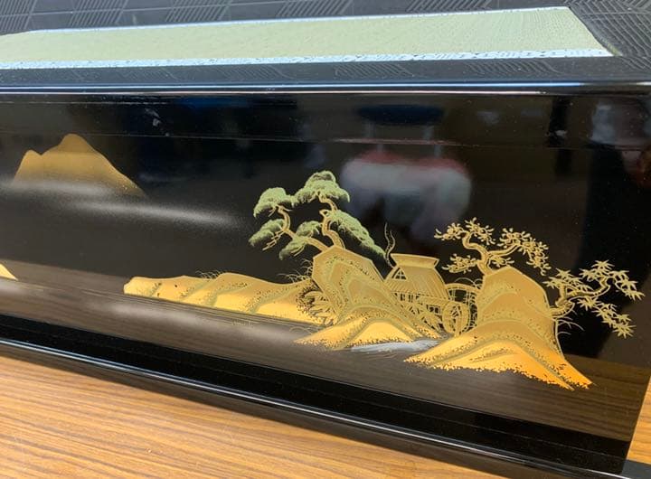 85 金箔山水　高床台　飾り台　台　五月人形