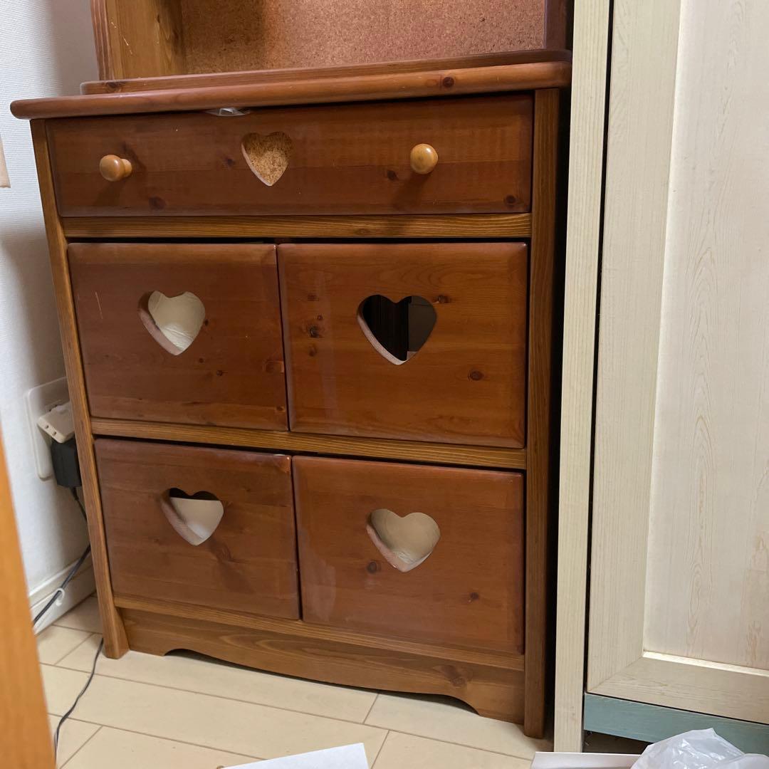 ハート チェスト キャビネット 棚 上部分 北欧 ２個１セット 収納家具