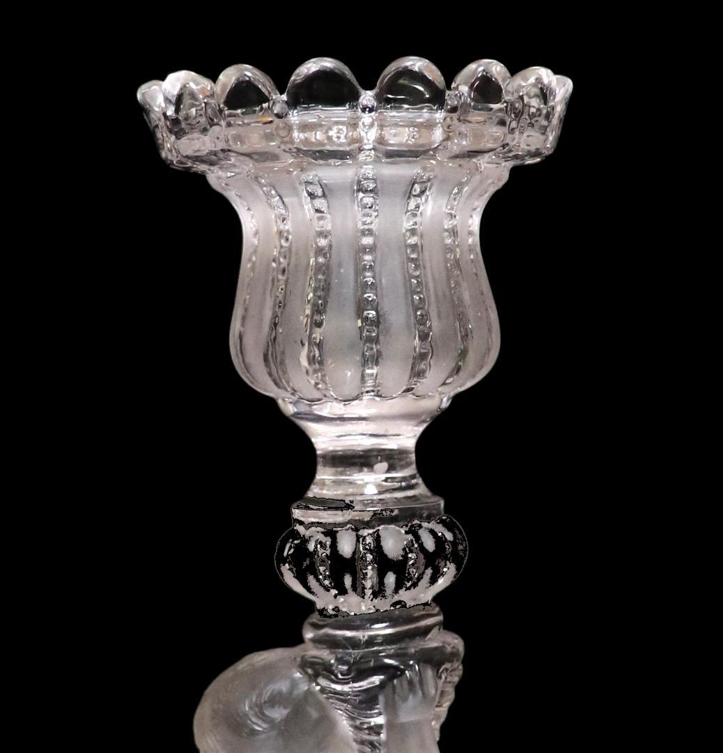 オールド・バカラ 珍品1878年頃 子供フロスト装飾大型キャンドルスタンド 置物