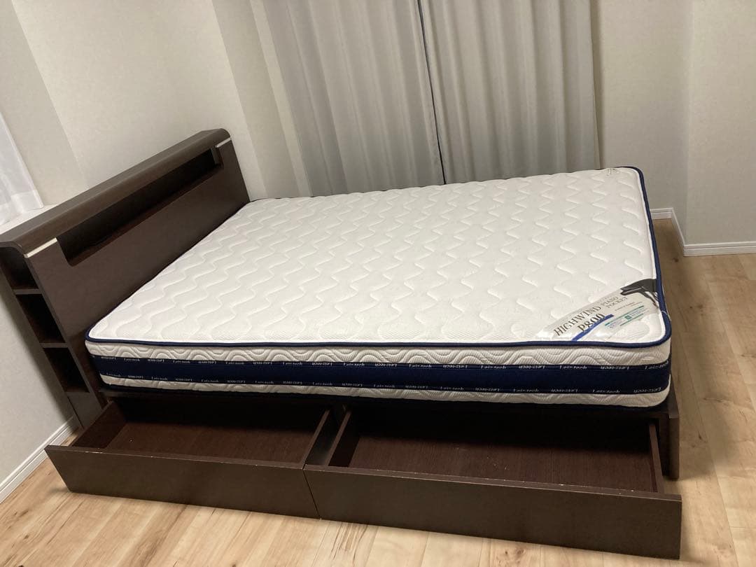 【値下げしました！】アンネルベッド　ダブルマットレス　ソフト　フレーム付き