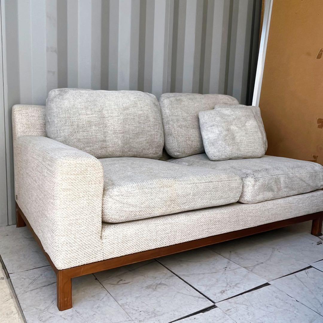 取付無料！カンディハウス クォード 右アーム北欧風ナチュラルファブリックソファ✨