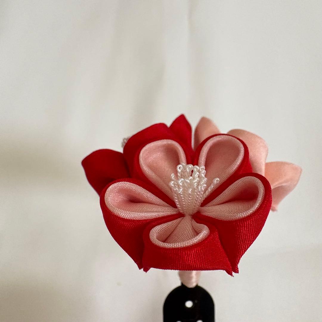 おはりばこ　八重梅　七五三 髪飾り 三歳　日本髪　つまみ細工